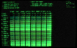 Alien — Nostromo cinema effect preset applied to an rbterm terminal